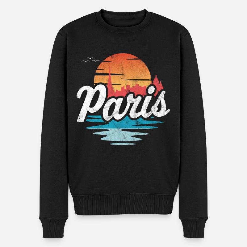 Paris - Männer Premium Bio Pullover - Schwarz