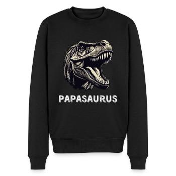 Papa-Saurus - Männer Premium Bio Pullover - Schwarz - Vorne - Nico (187cm)