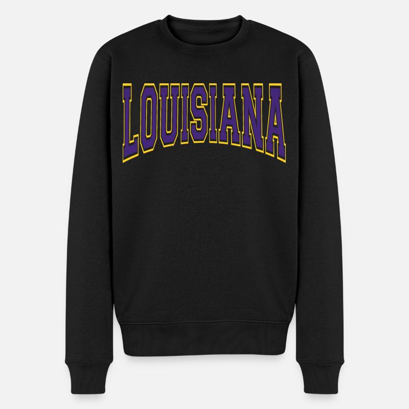 Louisiana - Männer Premium Bio Pullover - Schwarz