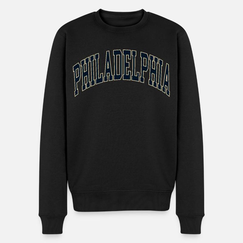 Philadelphia - Männer Premium Bio Pullover - Schwarz
