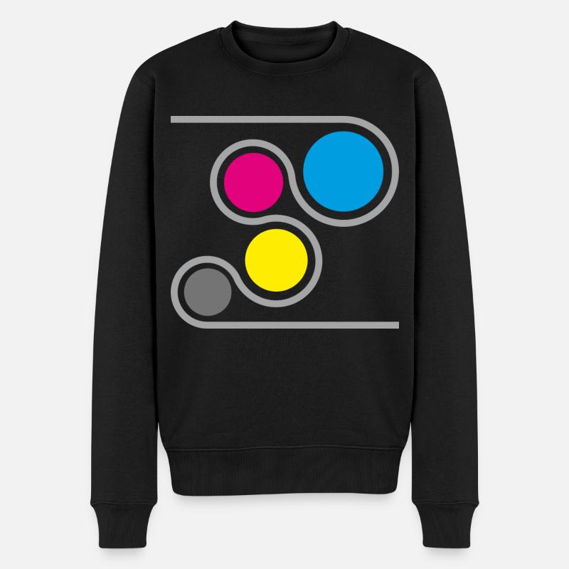 Imprimante CMJN Graphique - Pull Premium bio Homme - noir