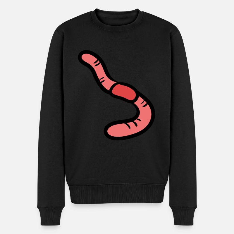 Regenwurm - Earthworm - Männer Premium Bio Pullover - Schwarz