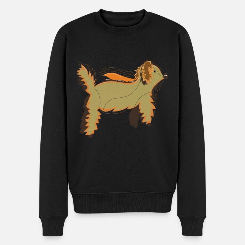 Fluffy Dog Bearlike Kreatur - Männer Premium Bio Pullover - Schwarz