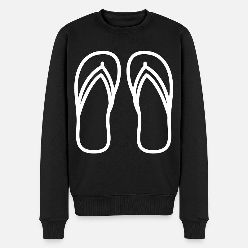 Badelatschen icon - Männer Premium Bio Pullover - Schwarz