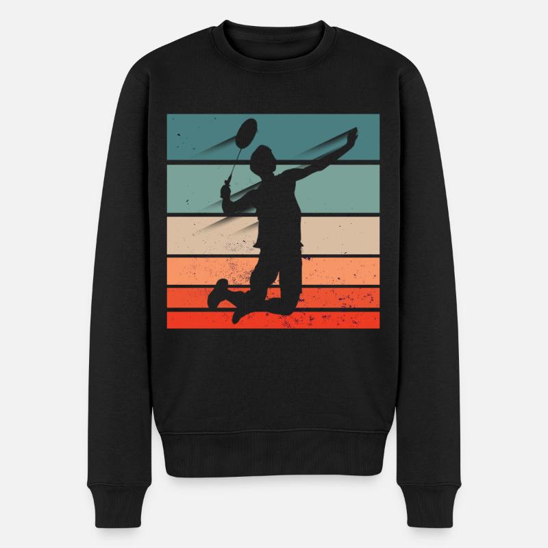 Joueur de badminton Jump Smash - Pull Premium bio Homme - noir