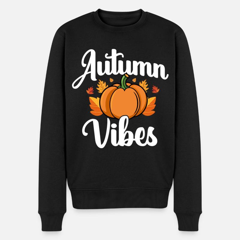 Herbst - Männer Premium Bio Pullover - Schwarz