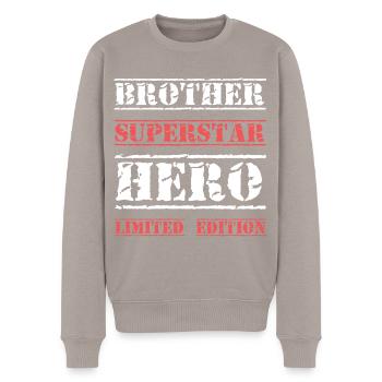 Bester Bruder Star Spruch - Männer Premium Bio Pullover - Taupe - Vorne - Nico (187cm)