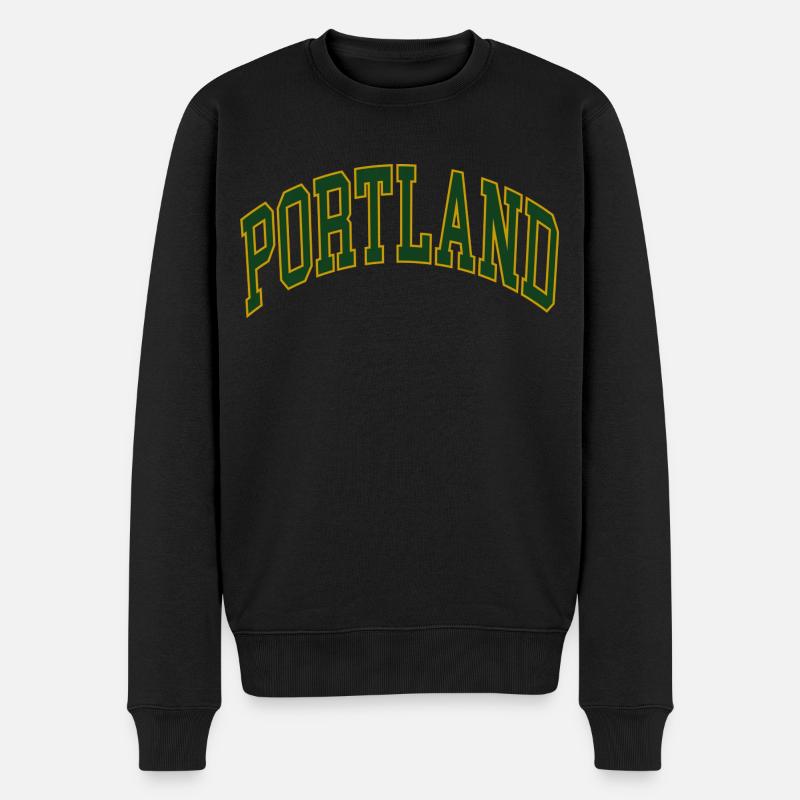 Portland - Männer Premium Bio Pullover - Schwarz