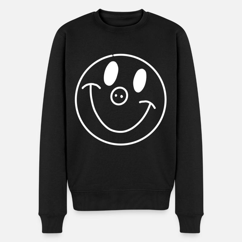 Smilie - Männer Premium Bio Pullover - Schwarz