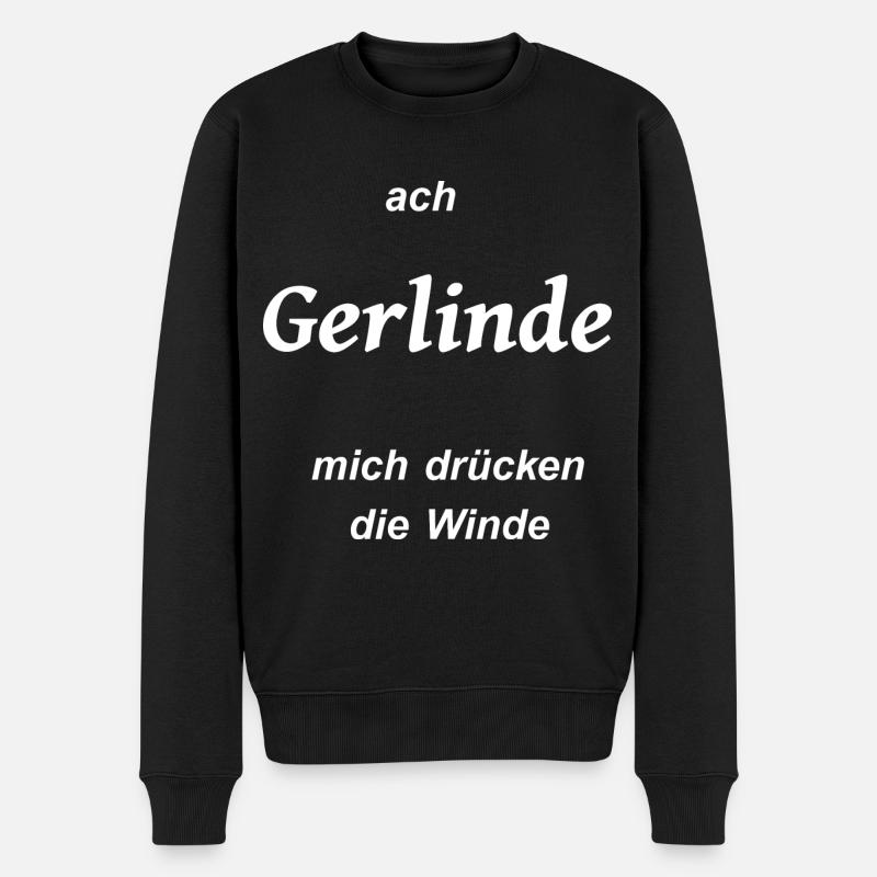 gerlinde winde pups furz - Männer Premium Bio Pullover - Schwarz