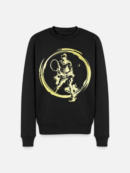 Tennis Spieler - Männer Premium Bio Pullover - Schwarz