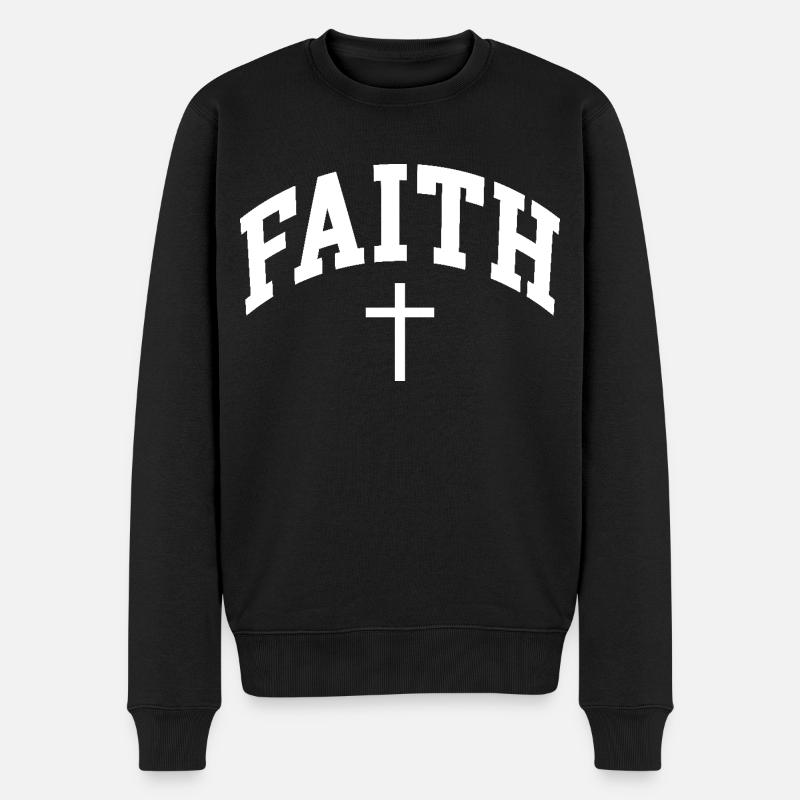 Faith - Männer Premium Bio Pullover - Schwarz