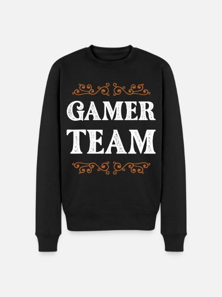 Gamer Crew - Männer Premium Bio Pullover - Schwarz