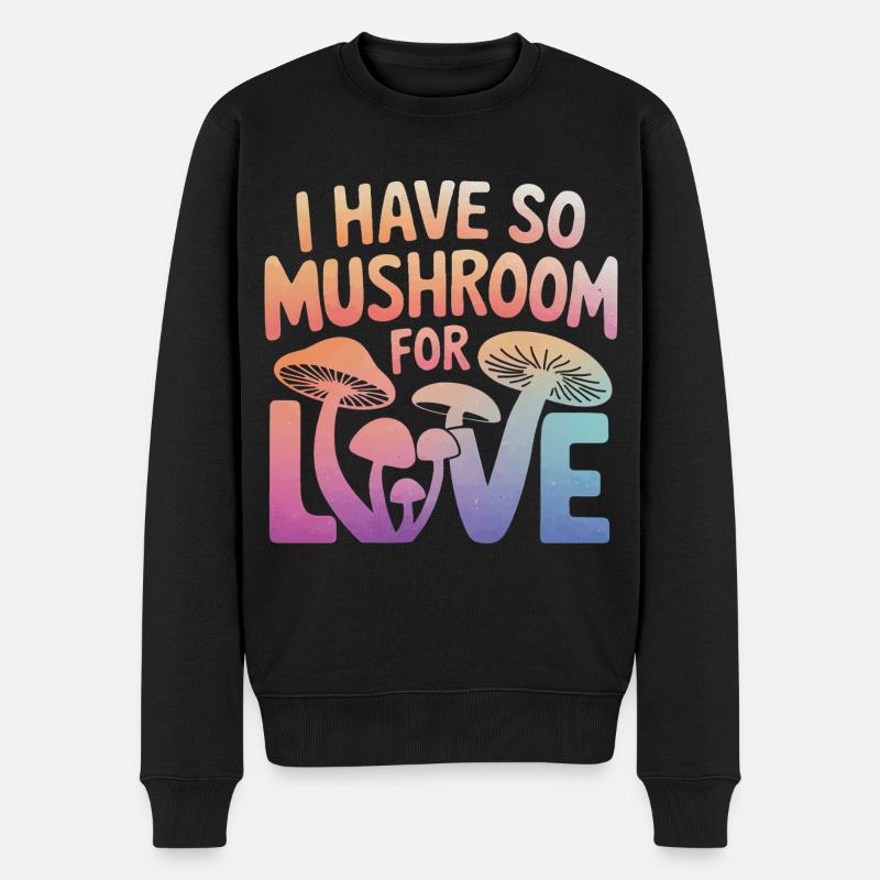 Pilz Pilze Funghi Champignon - Männer Premium Bio Pullover - Schwarz