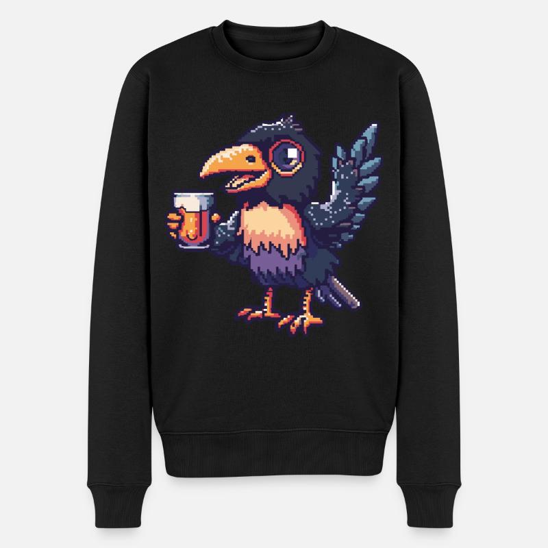 Bière Raven Crow Pixel - Pull Premium bio Homme - noir