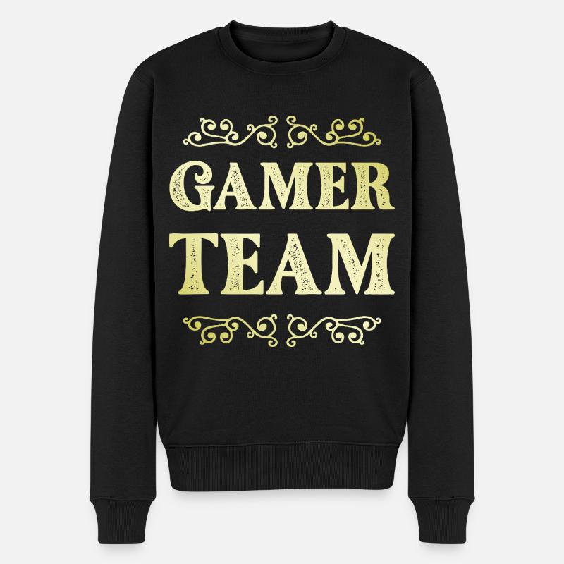 Gamer Team - Männer Premium Bio Pullover - Schwarz