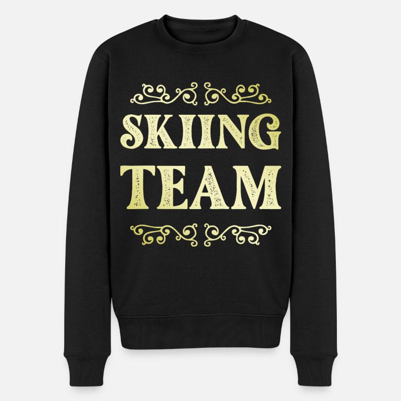 Skiing Team - Männer Premium Bio Pullover - Schwarz