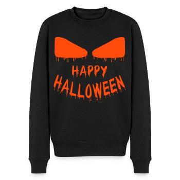 Joyeux visage d’Halloween - Pull Premium bio Homme - noir - Devant - Nico (187cm)