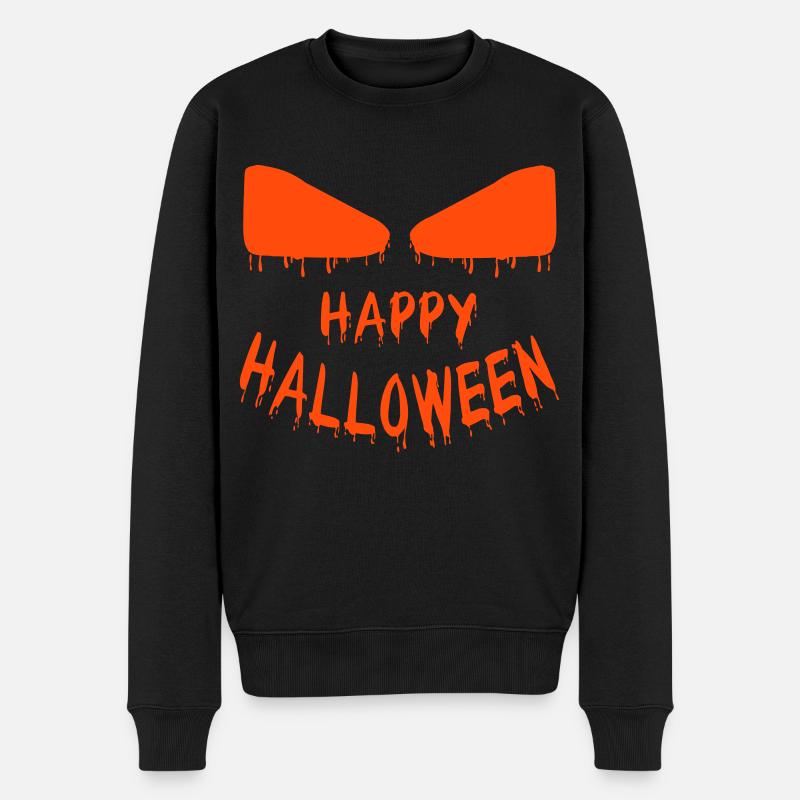 Joyeux visage d’Halloween - Pull Premium bio Homme - noir