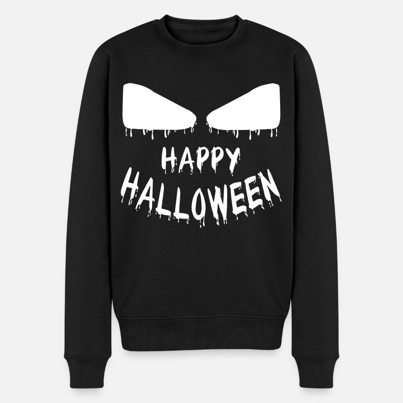 Joyeux visage d’Halloween - Pull Premium bio Homme - noir
