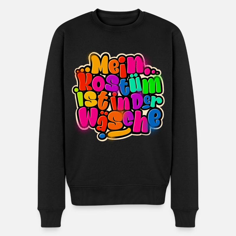 Mein Kostüm Ist In Der Wäsche Karneval Fasching - Männer Premium Bio Pullover - Schwarz