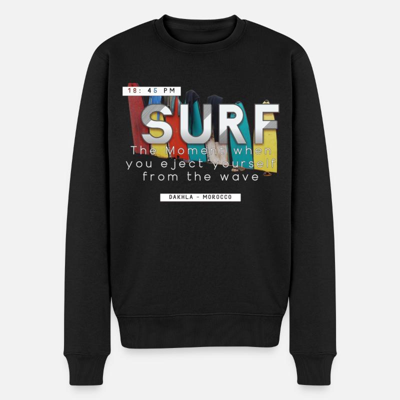 Surfen - Männer Premium Bio Pullover - Schwarz