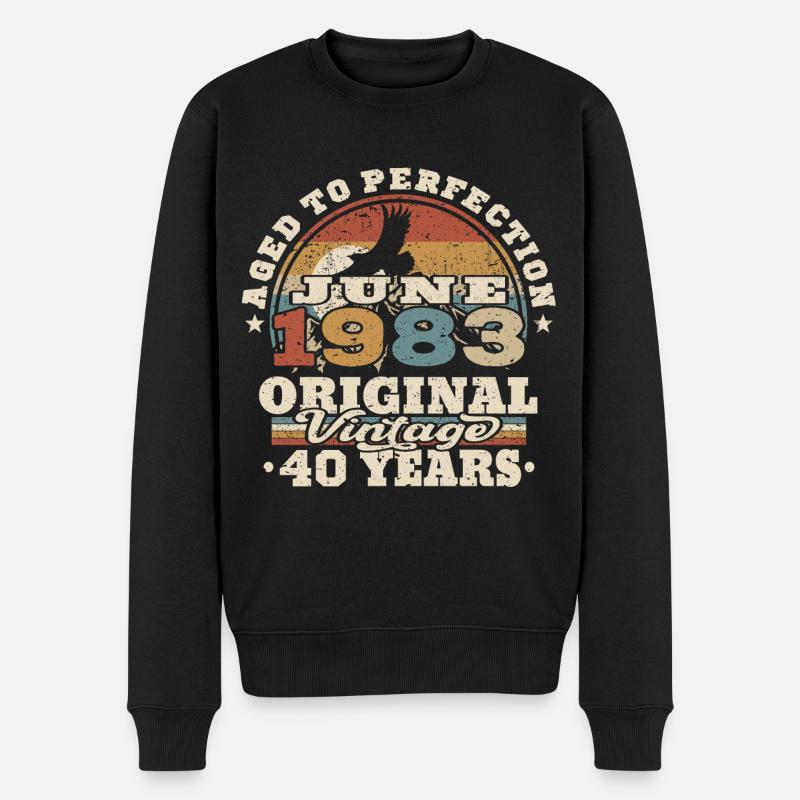 né en juin 1983 - 40 ans - Pull Premium bio Homme - noir
