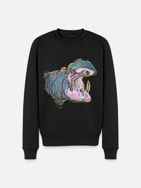 hippo - Men's Premium Organic Jumper - black