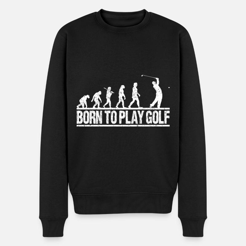 Golf Tee Evolution Funny for golfers - Men's Premium Organic Jumper - black