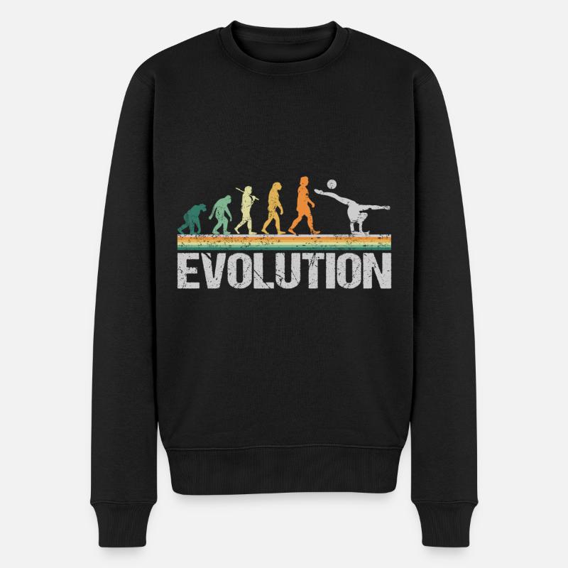 Rhytmische Sportgymnastik Evolution Retro Lustig - Männer Premium Bio Pullover - Schwarz
