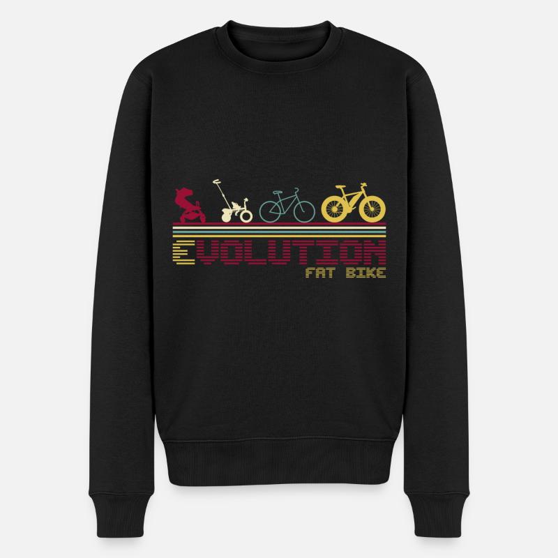 Fatbike Fahrrad Fette Reifen Evolution Retro - Männer Premium Bio Pullover - Schwarz