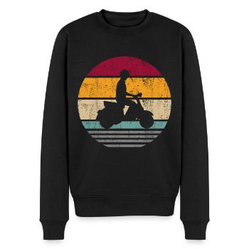 Scooter scooter électrique scooter conducteur rétro - Pull Premium bio Homme - noir - Devant - Nico (187cm)