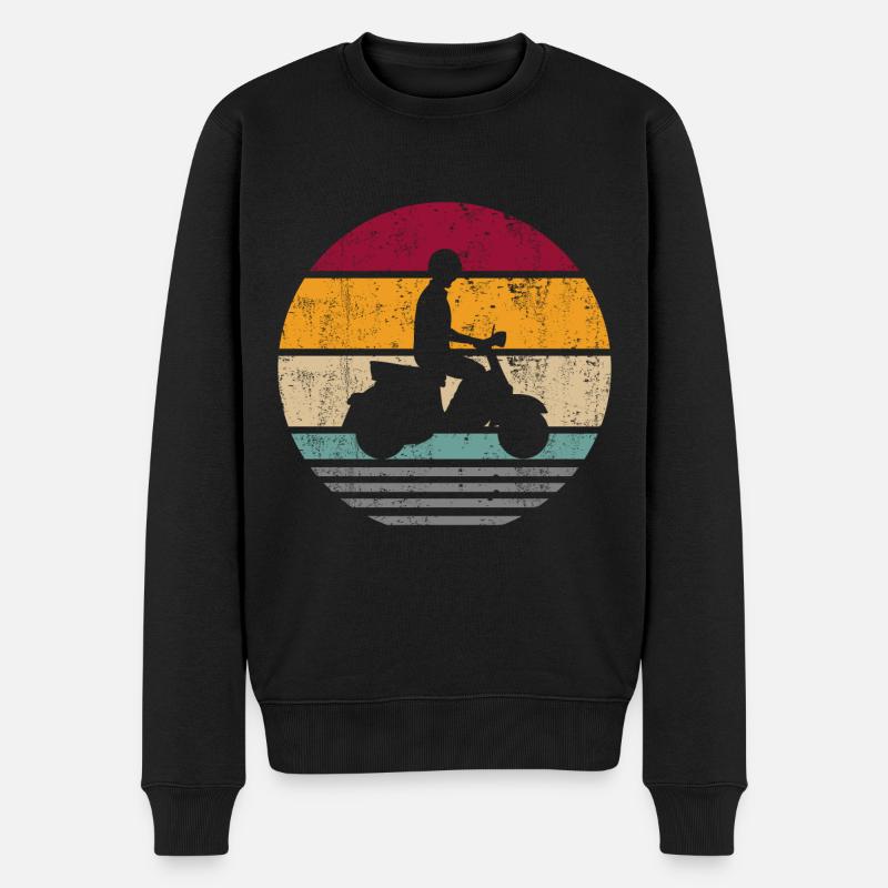 Motorroller Elektroroller Rollerfahrer Retro - Männer Premium Bio Pullover - Schwarz