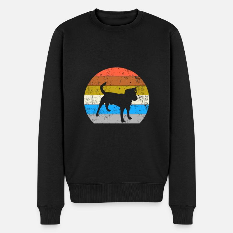 Parson Russell Terrier Retro Vintage Silhouette - Männer Premium Bio Pullover - Schwarz