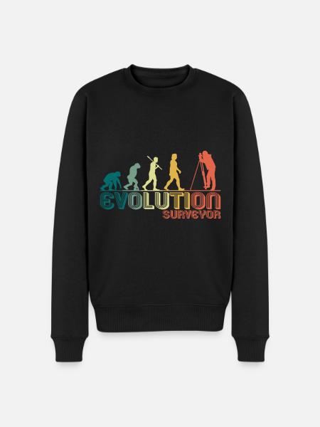 Surveyor Surveyor Evolution Retro Funny - Ekologiczna męska bluza Premium - czarny