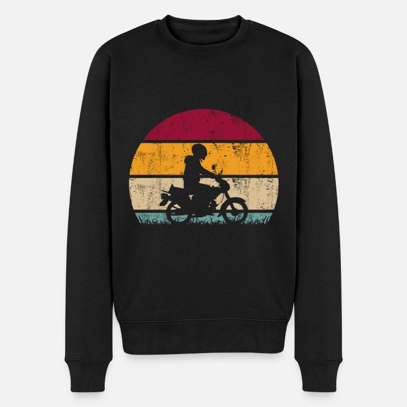 Moped Mofafahrer Retro Vintage für Mopedfahrer - Männer Premium Bio Pullover - Schwarz