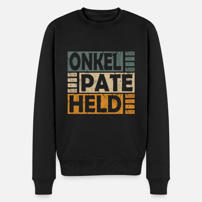 Patenonkel Onkel Pate Taufpate Taufe Retro Spruch - Männer Premium Bio Pullover - Schwarz
