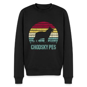 Chodsky Pes Dog Retro Vintage Silhouette - Men's Premium Organic Jumper - black - Front - Nico (187cm)