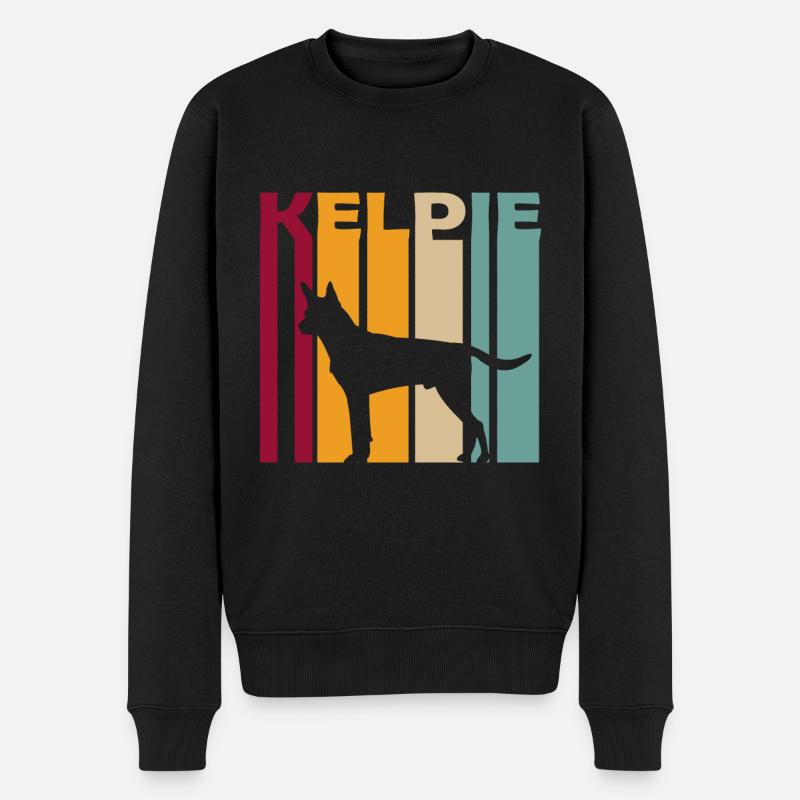 Australian Kelpie Bergerhund Retro Silhouette - Pull Premium bio Homme - noir