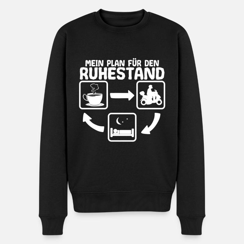 Motorroller Ruhestand Spruch Lustig Rentner Opa - Männer Premium Bio Pullover - Schwarz