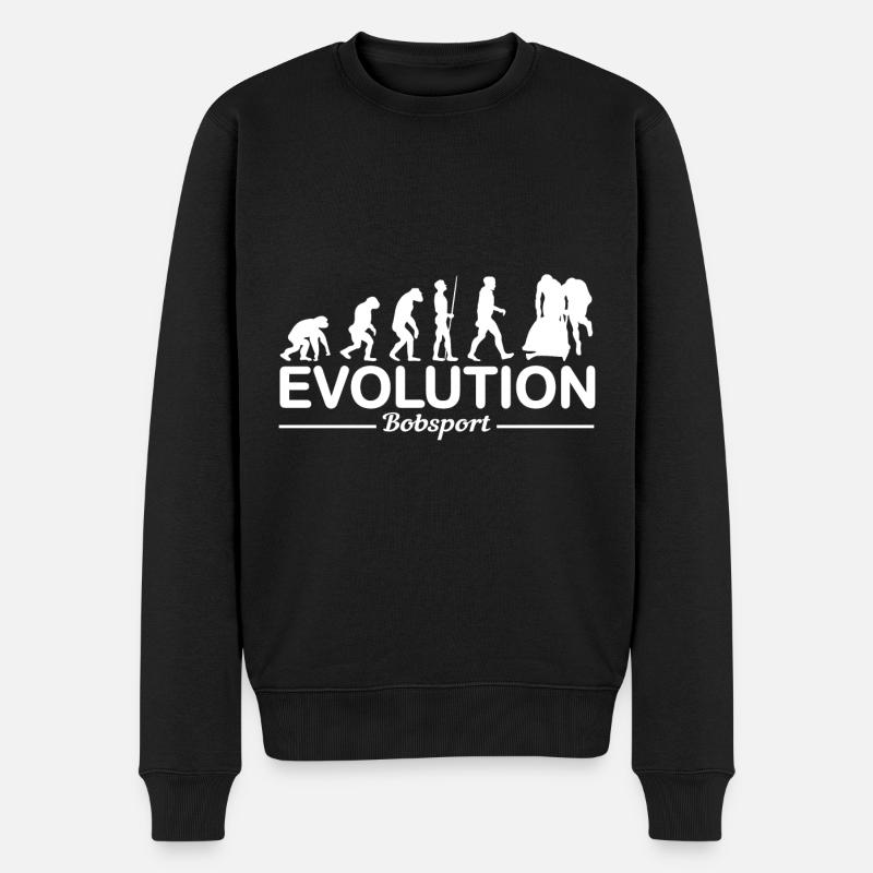 Bobfahren Bobsport Evolution Lustig - Männer Premium Bio Pullover - Schwarz
