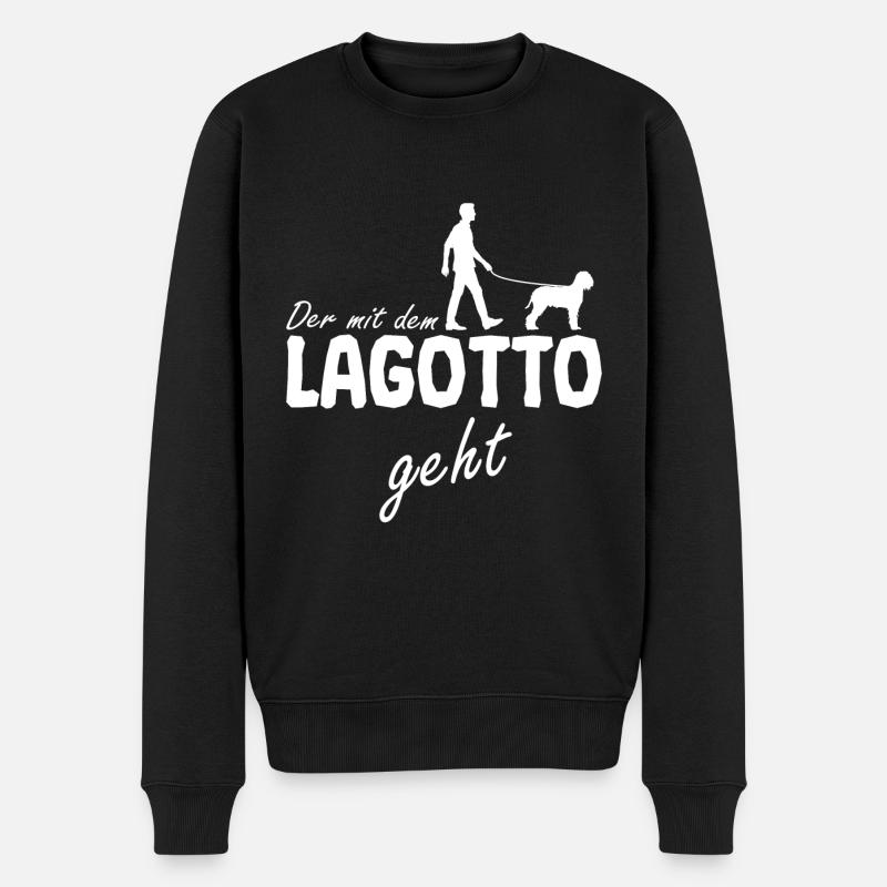 Lagotto Romagnolo Gassi geht Spruch für Herrchen - Männer Premium Bio Pullover - Schwarz