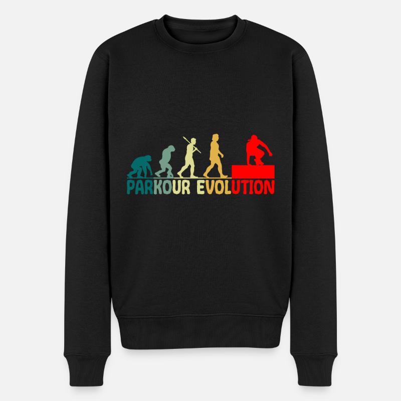 Parkour Evolution Retro Style Drôle - Pull Premium bio Homme - noir