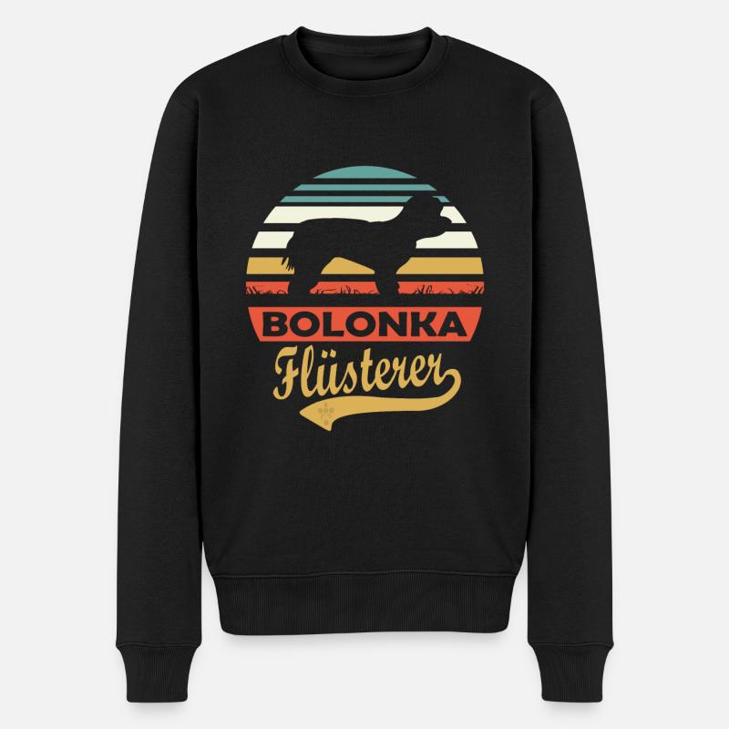 Bolonka Zwetna Flüsterer Retro für Hundebesitzer - Männer Premium Bio Pullover - Schwarz