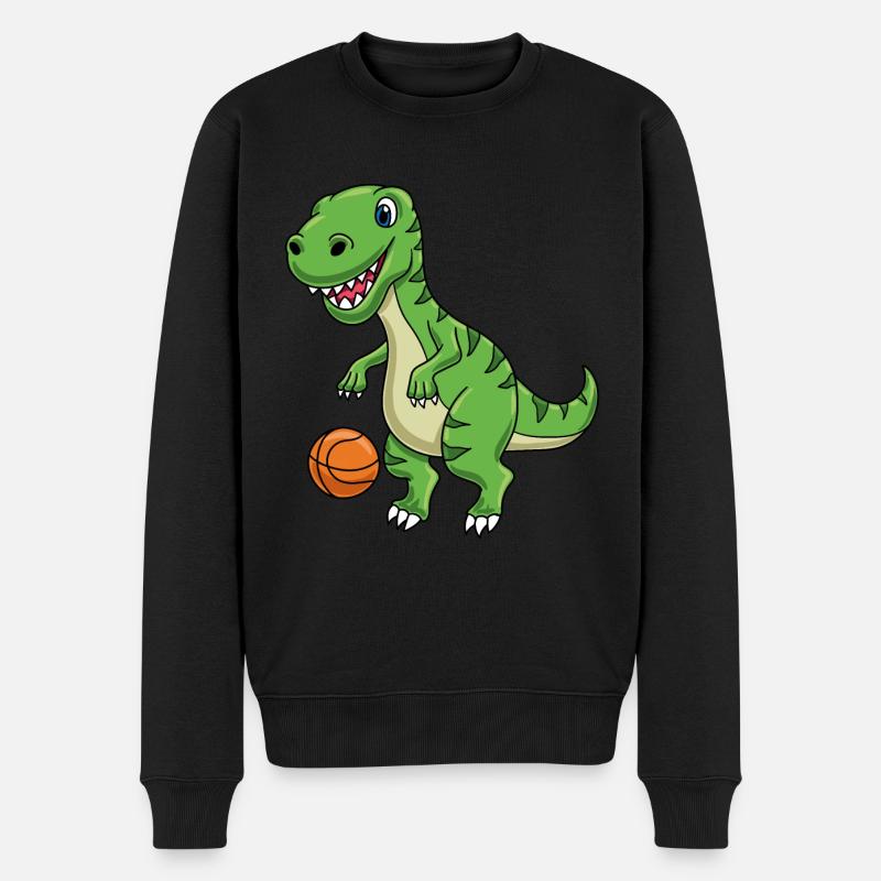 Dinosaurier - Basketball - Männer Premium Bio Pullover - Schwarz