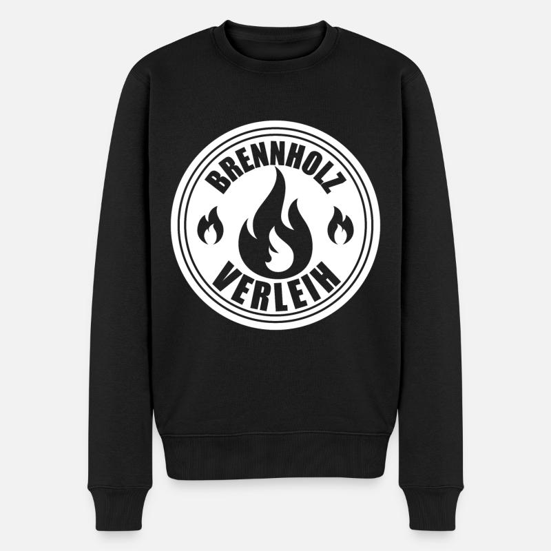Brennholz Verleih - Männer Premium Bio Pullover - Schwarz