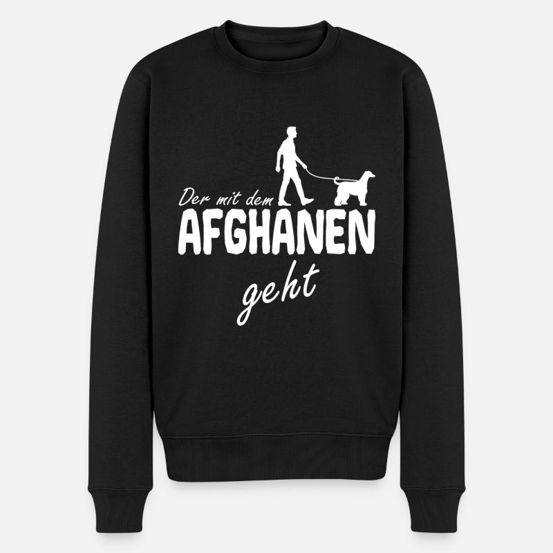 Afghan Hound Afghanen geht Spruch - Männer Premium Bio Pullover - Schwarz