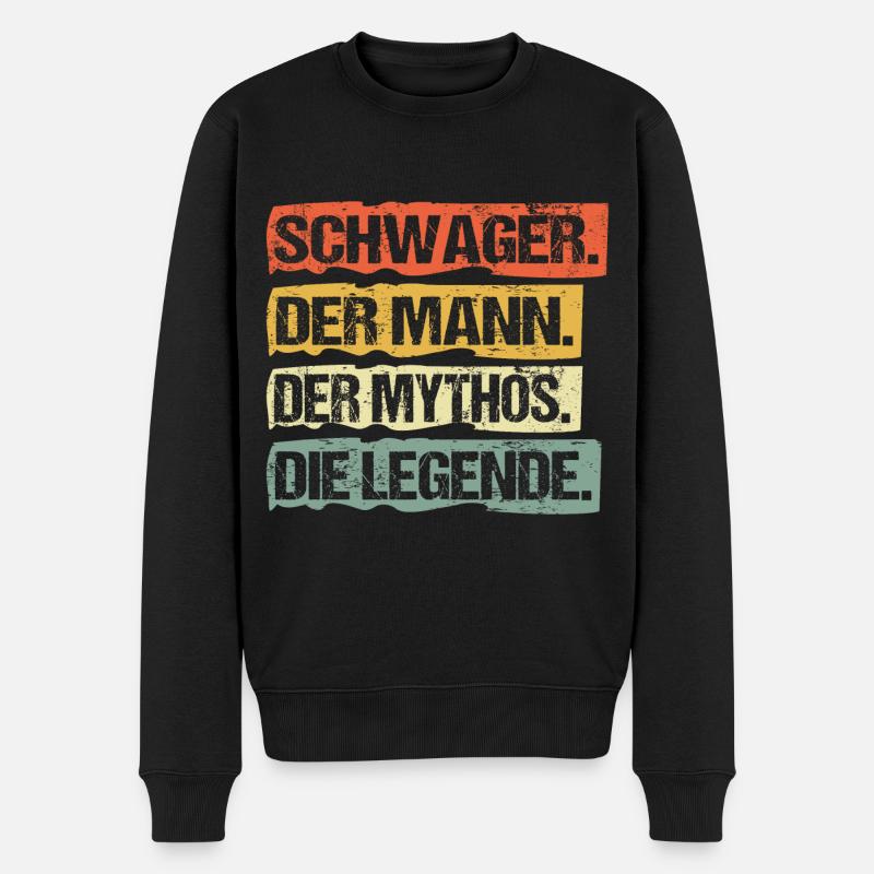 Geschenkidee für Schwager Geburtstag Lustig sprüch - Männer Premium Bio Pullover - Schwarz