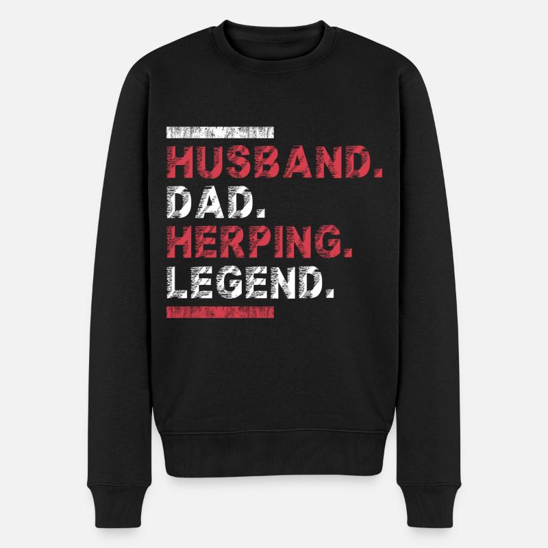 Herping Herpétologie Herpétologiste Papa Spruch - Pull Premium bio Homme - noir