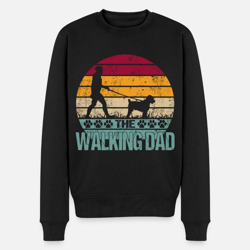 Schnoodle Hund Dad Walking für Herrchen Papa - Männer Premium Bio Pullover - Schwarz